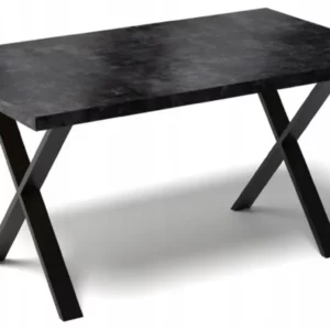 STÓŁ DO KUCHNI JADALNI SALONU METALOWE NOGI X LOFT 120x60CM  BETON CIEMNY