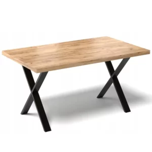 STÓŁ DO KUCHNI JADALNI SALONU METALOWE NOGI X LOFTOWY 120x60CM DĄB ZŁOTY