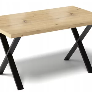 STÓŁ DO KUCHNI JADALNI SALONU METALOWE NOGI X LOFTOWY 135x65CM DĄB ARTISAN