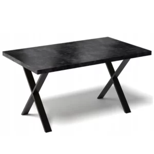STÓŁ DO KUCHNI JADALNI SALONU METALOWE NOGI X LOFT 100x60CM BETON CIEMNY