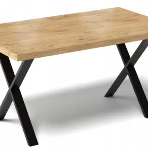 STÓŁ DO KUCHNI JADALNI SALONU METALOWE NOGI X LOFTOWY 135x65CM DĄB LANCELOT