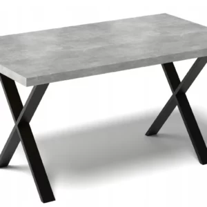 STÓŁ DO KUCHNI JADALNI SALONU METALOWE NOGI X LOFTOWY 135x65CM BETON JASNY
